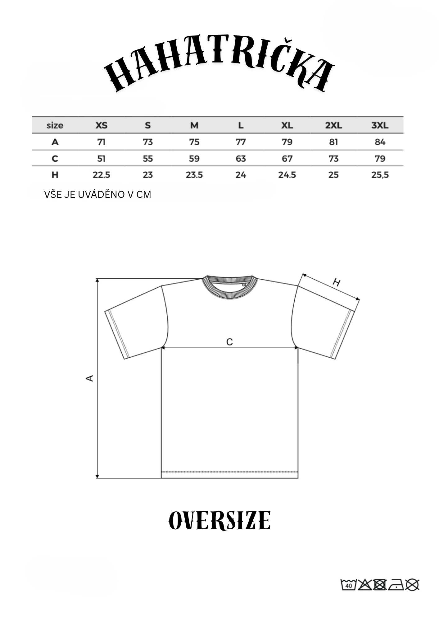 Velikosti- yařayení v menu oversize